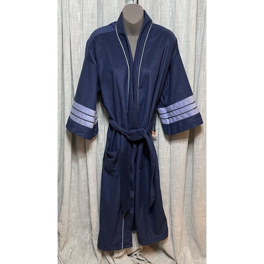 VNTG NOSWT Viscount Mens Robe Blue Smoking Jacket One Size Chest 36 X 46 Sears